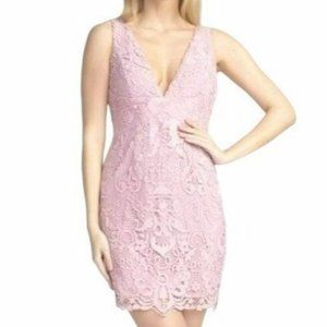 Minuet Lace V-Neck Sleeveless Mini Dress Mauve Pink Size Medium NWT